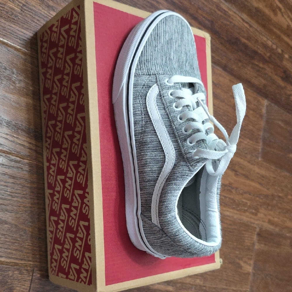 Vans Kids White and Gray Sneakers